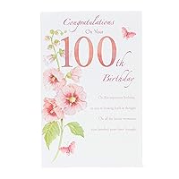 100th Birthday Card for Her/Friend - Delicate Pink Flower Design