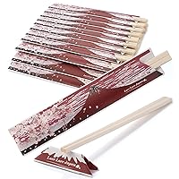 40 Pairs Disposable Chopsticks with Japan Hokusai Designed Origami Paper Rest, Individually Wrapped Chopsticks for Asian Japanese Dishes, Sushi Ramen (Red Fuji)