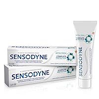 Sensodyne Complete Protection Sensitive Toothpaste for Gingivitis Pack of 2 with Aquafresh Maximum Strength Toothpaste for Sensitive Teeth 5.6 Ounce