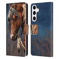 Head Case Designs Officially Licensed Laurie Prindle Native American War Pony Fantasy Horse Leather Book Wallet Case Cover Compatible with Samsung Galaxy S24+ 5G