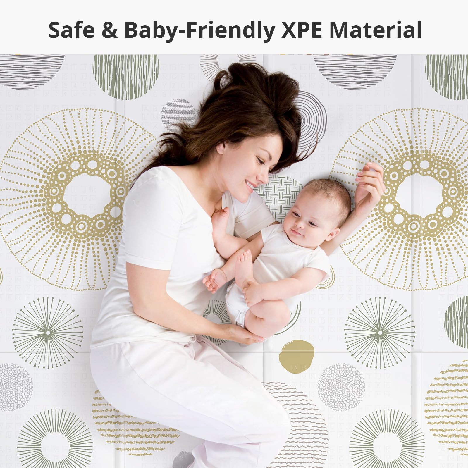 Baby Play Mat 79x71, Extra Large Baby Mat for Floor, Foldable Play XPE Foam Mat, Reversible Crawling Mat for Baby, Waterproof, Safe & Thick Playmats for Babies and Toddlers, Indoor & Outdoor Use