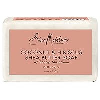 Sheamoisture Bar Soap for Dull, Dry Skin Coconut and Hibiscus Sulfate Free Soap Bar 8 oz
