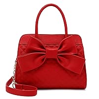 Scarleton Purses for Women, Bow Quilted Handbags Purse, Vintage Faux Leather Crossbody Bags for Women w/Chain Strap, H1048