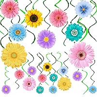 48PCS Spring Sunflower Hanging Swirl Decorations,Sunflower Baby Shower Decor, Flower Party Decorations for Birthday Spring Easter Party Classroom Decor