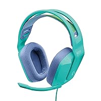 Logitech G335 Wired Gaming Headset, with Flip to Mute Microphone, 3.5mm Audio Jack, Memory Foam Earpads, Lightweight, Compatible with PC, Playstation, Xbox, Nintendo Switch – Mint (Renewed)