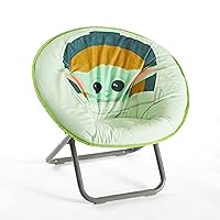 Idea Nuova Disney Star Wars The Mandalorian, Grogu aka The Child Toddler 19” Folding Saucer Chair with Cushion, Polyester, Ages 3+
