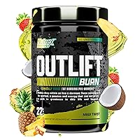 Nutrex Research Outlift Burn Thermogenic Pre Workout Powder, 2 in 1 Performance & Shredding Supplement with Metabolyte, GBBGO (22 Servings, Maui Twist)