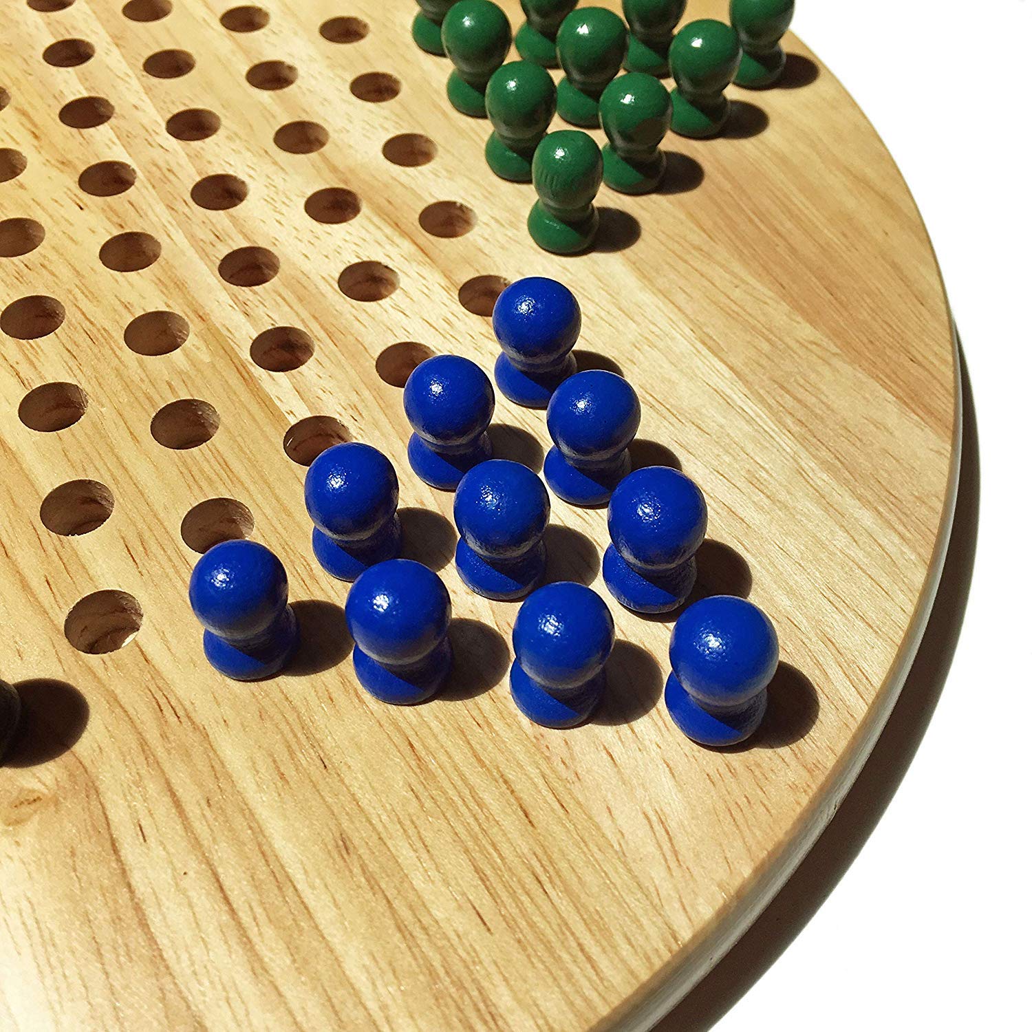 WE Games Solid Wood Chinese Checkers Board Game with Pegs- 11.5 in.