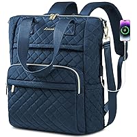 LOVEVOOK Laptop Backpack for Women 15.6 inch,Diamond Quilted Convertible Backpack Tote Laptop Computer Work Bag,Cute Womens Travel Backpack Purse College Teacher Carry on Back pack with USB Port,Blue