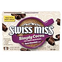 Swiss Miss Simply Cocoa Dark Chocolate Flavored Hot Cocoa Mix, 8 Count Hot Cocoa Mix Packets