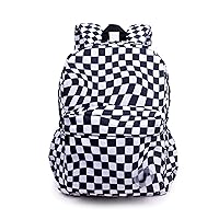 J World New York Oz School Backpack for Girls Boys. Cute Kids Bookbag, Wavy Checkers, One Size