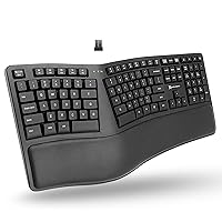 X9 Wireless Ergonomic Keyboard with Wrist Rest - Type Naturally and Comfortably Longer - Full Size Rechargeable 2.4G Ergonomic Keyboard Wireless - 110 Key Split Ergo Computer Keyboard for PC | Chrome