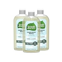 Seventh Generation Hand Soap Refill, Free & Clear Unscented, 24 oz, 3 Count (Pack of 1) (Packaging May Vary)
