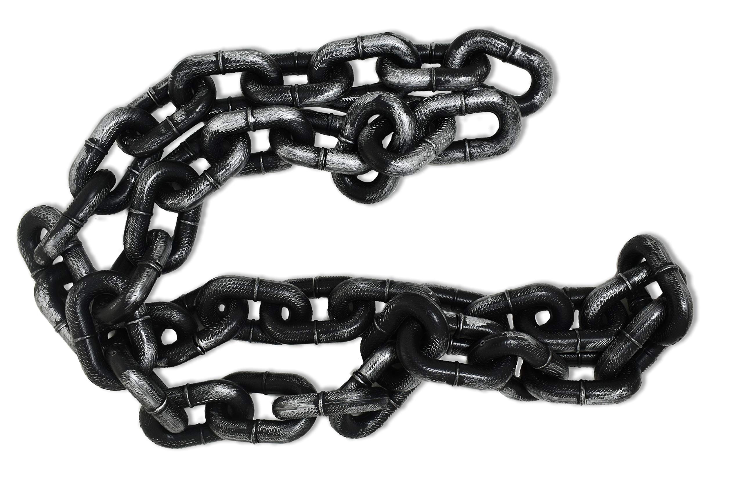 KINREX Halloween Chain Link - Halloween Costume Accessory Decoration - Grey and Black - Made of Plastic - Measures 74 Inches