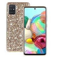 Samsung Galaxy A51 Case, Luxury Glitter Sparkle Bling Shiny Diamond Rhinestone Case with Flexible Electroplated TPU Bumper Ultra Slim Fit Protective Case for Samsung Galaxy A51 -Gold