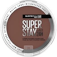 Super Stay Up to 24HR Hybrid Powder-Foundation, Medium-to-Full Coverage Makeup, Matte Finish, 375, 1 Count