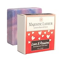 Love & Passion Luxury Sensual Bar Soap For Face & Body. Sexy Fragrance. For All Skin Types. Made in the USA. Large 5.0 Oz Bar
