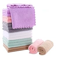 Sunny zzzZZ 18 Pack Microfiber Cleaning Cloth - Super Absorbent 10 × 10 Inch Reusable Cleaning Rags, Premium Dish Cloths, Coral Fleece Cleaning Towels, Nonstick Oil Washable Fast Drying (Multicolor)