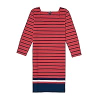Tommy Hilfiger Women's Adaptive Icon Stripe Dress, Bleached Red Multi, MD
