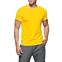 Hat and Beyond Mens Crew Neck T Shirts Solid Short Sleeve Tee