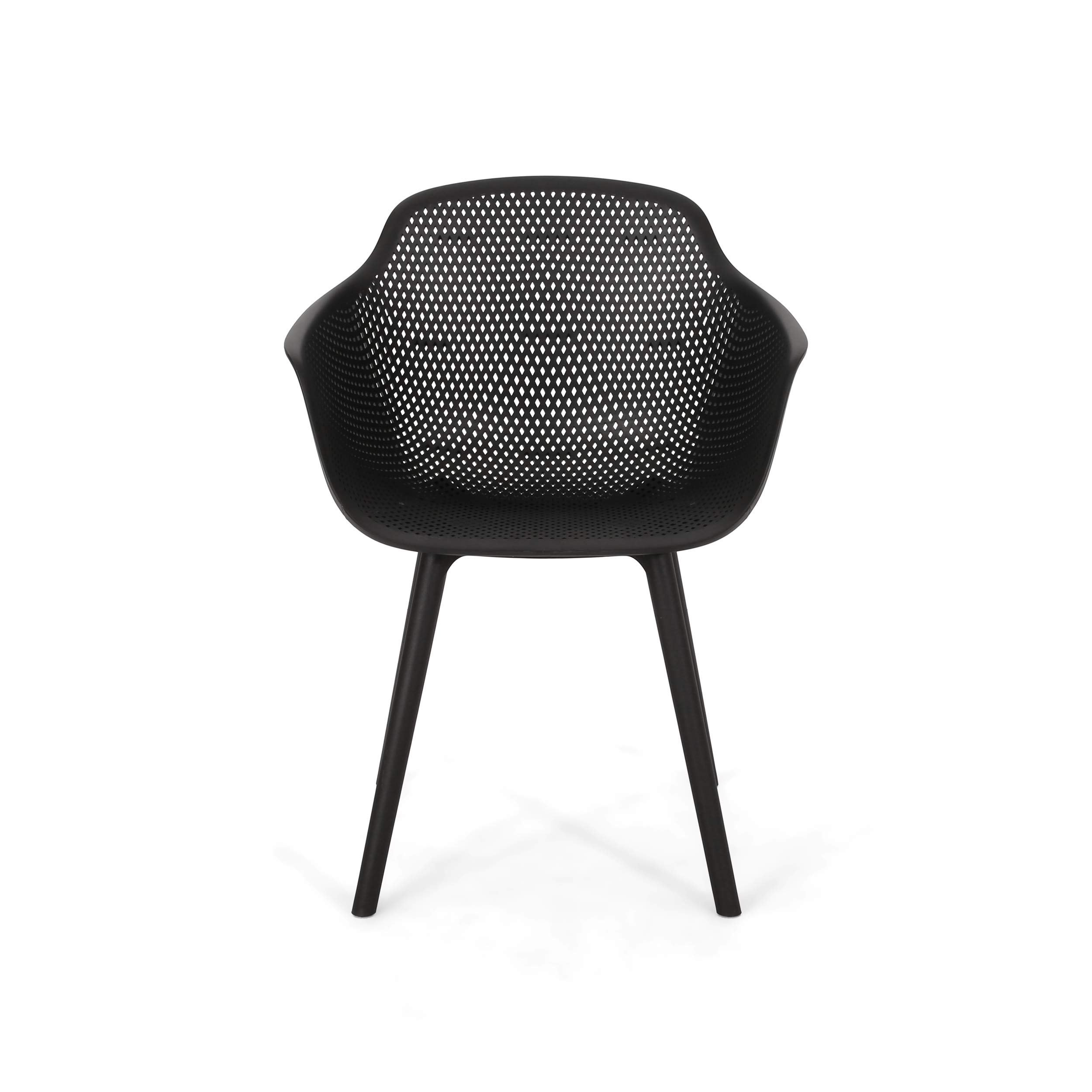 Christopher Knight Home Davina Outdoor Dining Chair (Set of 2), Polypropylene, Black