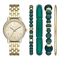 Women's Glitz Gold-Tone Watch and Bracelet Gift Set (Model: FMDFL2054)