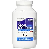 SDA Laboratories Original Stool Softener Docusate Sodium 100 mg - 1000 Softgel Capsules