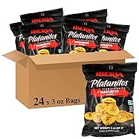 Iberia Naturally Sweet Plantain Chips, 3 oz (Pack of 24)