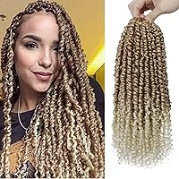 Passion Twist Hair - 8X 14 Inch Passion Twist Crochet Hair For Women, Crochet Pretwisted Curly Hair Passion Twists Synthetic Braiding Hair Extensions (14 Inch, T27/613)