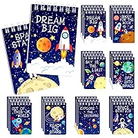Outer Space Mini Notebook 32 Pack Space Party Favor Galaxy Goodie Bags Solar System Science Astronaut Rocket Planet Small Spiral Pocket Notepads for Space Theme Birthday Party Supplies