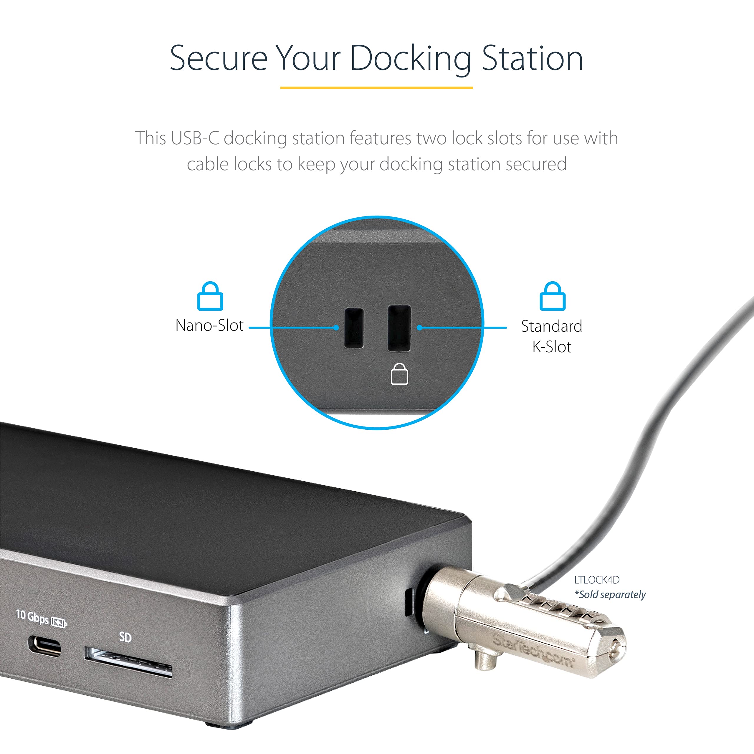 StarTech.com USB C Dock - Triple 4K Monitor USB Type-C Docking Station - 100W Power Delivery - DP 1.4 Alt Mode & DSC, 2X DisplayPort 1.4/HDMI 2.0-6xUSB (2X 10Gbps), SD - Windows/Chrome (DK31C2DHSPD)