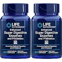 Enhanced Super Digestive Enzymes with Probiotics 60 Vegetarian Capsules-Pack-2