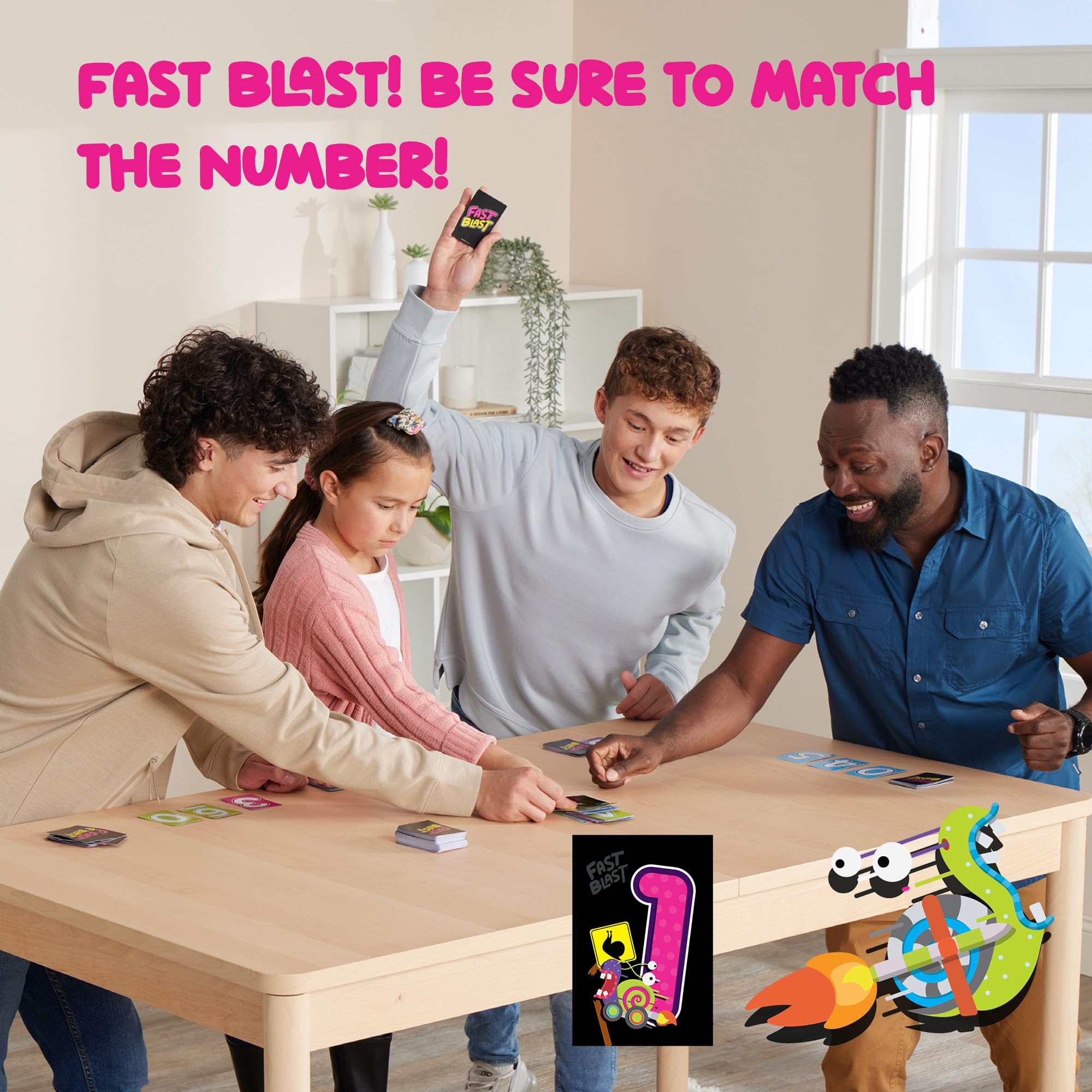 Fast Blast - Card Game for Families and Friends for Family Game Night - Quick-Replayable Game for 2 to 6 Players, Family Card Games for Ages 8 and Up