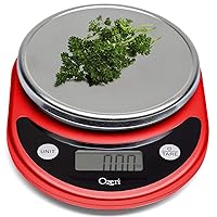 Ozeri Pronto Digital Multifunction Kitchen and Food Scale, Black on Red