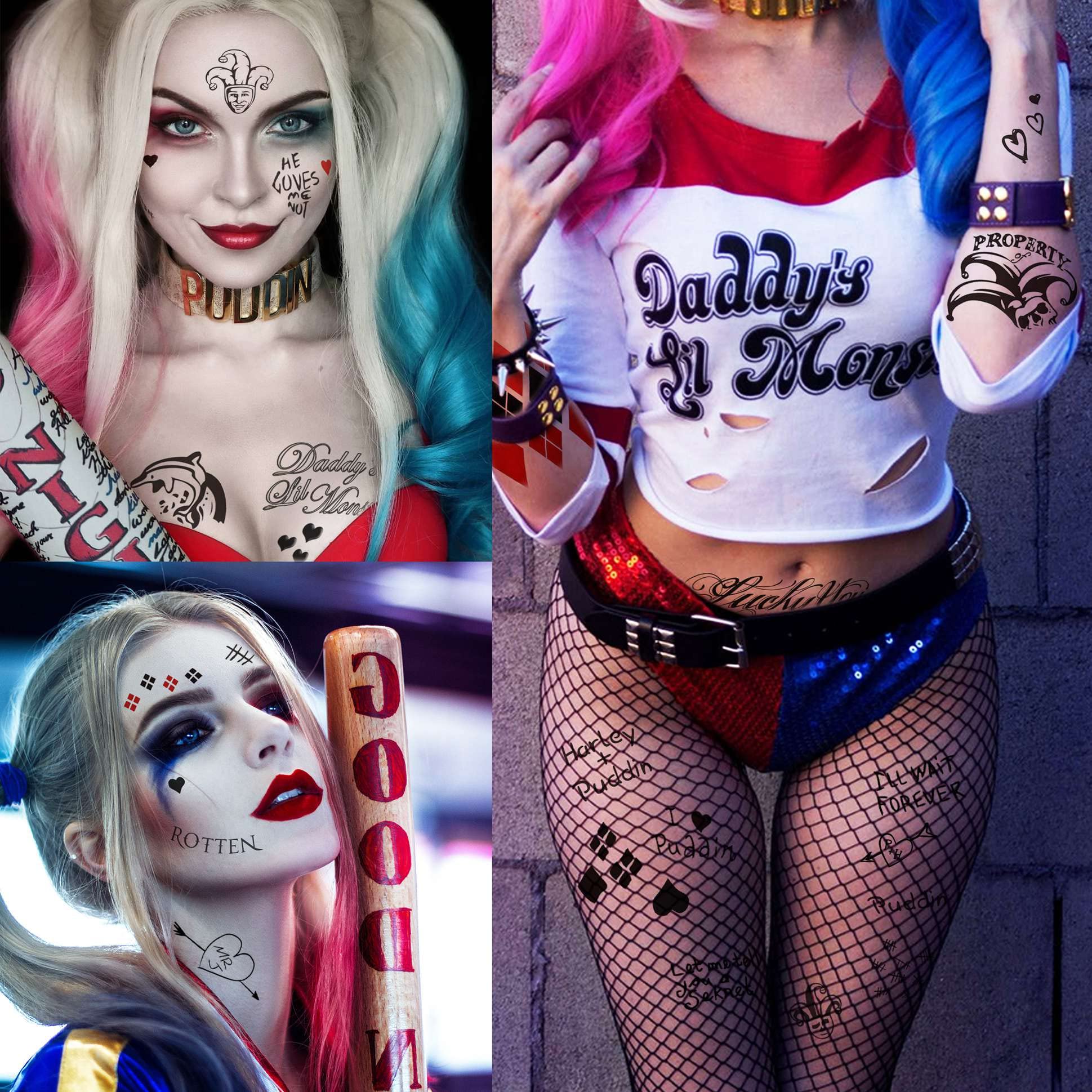 Harley Quinn Chống Nước Hình Xăm Dán Suicide Squad Theme Succession Joker  Miệng Lớn Mẫu Bộ 7 Chiếc  Lazadavn