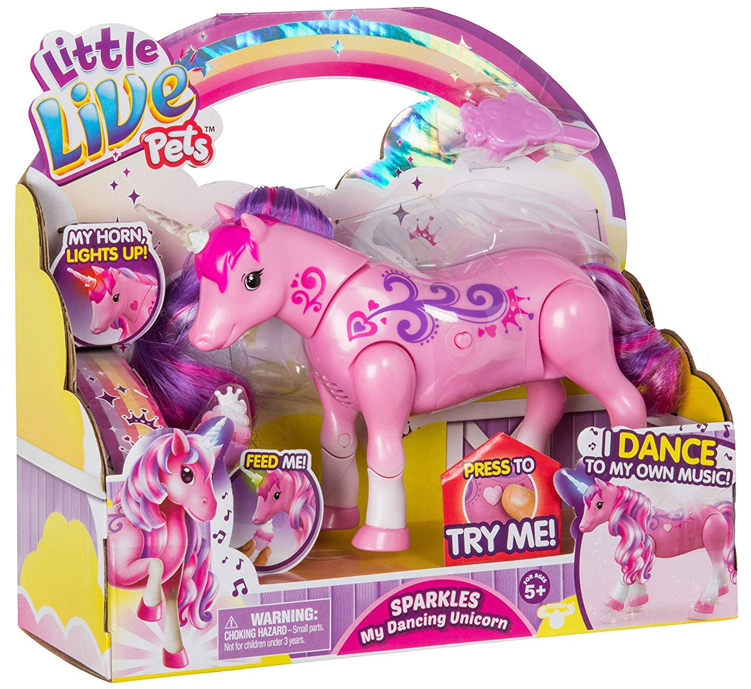 Little Live Pets - Sparkles My Dancing Interactive Unicorn | Dances & Lights to Music - Engaging Fun - Batteries Included | For Ages 5+