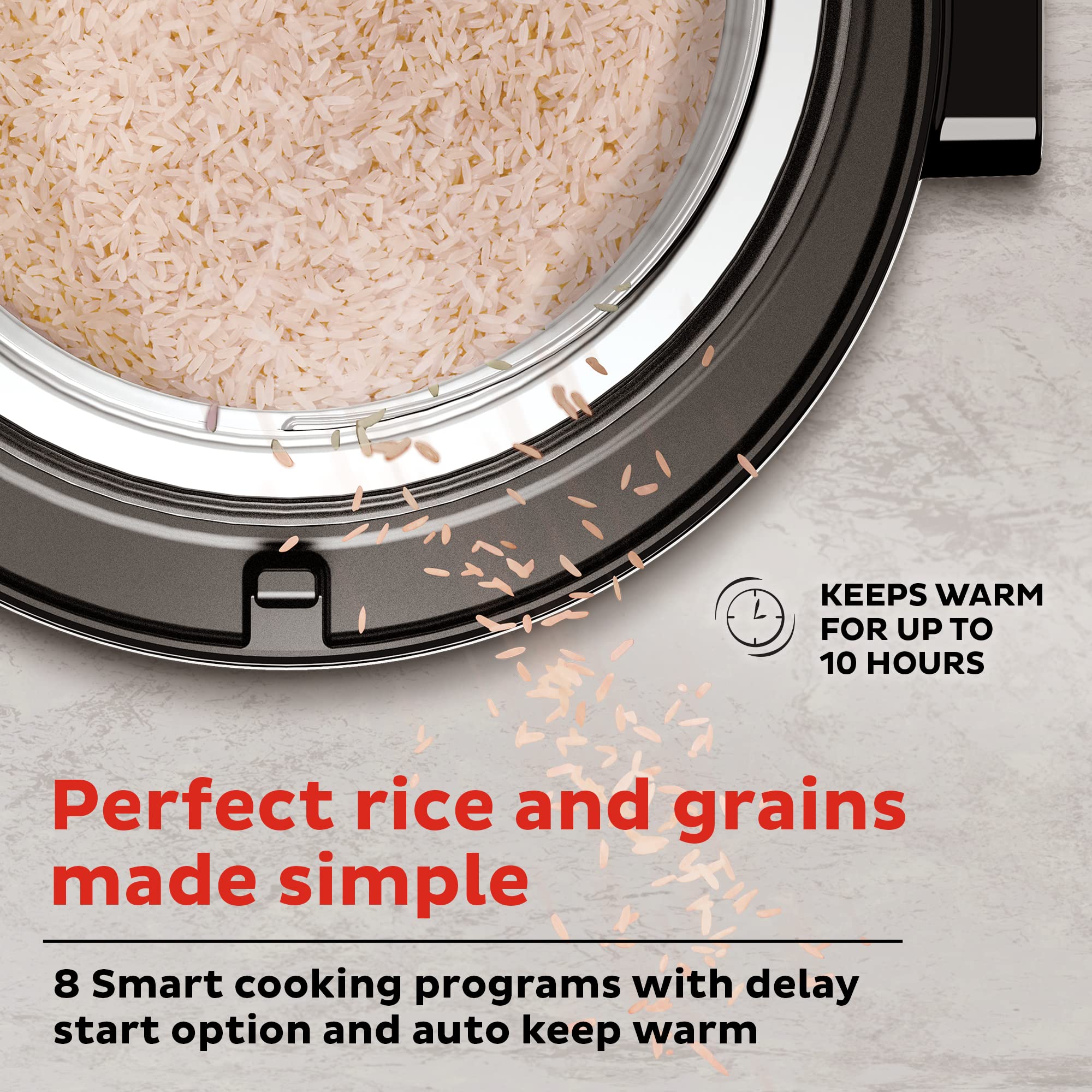 Instant 20-Cup Rice Cooker, Rice and Grain Multi-Cooker with Carb Reducing Technology without Compromising Taste or Texture, From the Makers of Instant Pot, Includes 8 Cooking Presets