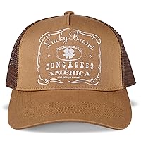 Lucky Brand Standard Trucker Mesh-Back Cap with Adjustable Snapback for Men and Women (One Size Fits Most)
