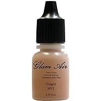 Glam Air Airbrush Makeup Water Based Foundation in Matte Finish for Flawless Looking Skin (0.25oz Bottles) (M11 GINGER)