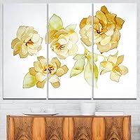 Brown Flowers with White Shade 36x28, 3 Panels