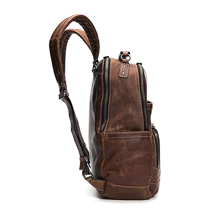 FRYE Men's Logan Antique Pull Up Backpack, Dark Brown, One Size
