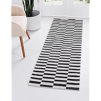 Unique Loom Decatur Collection Striped Geometric, Modern Area Rug, 2' 2