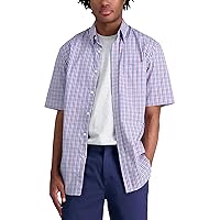 HAGGAR mens Short Sleeve Stripe Shirt