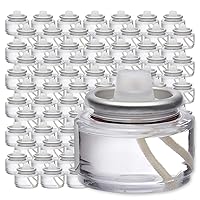 Hollowick Disposable Liquid Candles, 8 Hour, for Use in Glass Votive Tealight Lamp Holders, Restaurant Wedding Table Top Lights, Child Resistant Closures, 90 Pieces, Clear Fuel Oil HD8-90