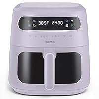 CRUX x Marshmello 8.0 QT Digital Air Fryer with TurboCrisp Technology, Touch Screen Temperature Control, Timer and Auto Shut-off, Fully Programmable, Silicone Liner Included, Lavender