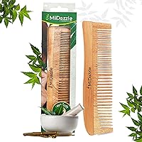 Midazzle Kacchi Neem Wooden Comb For Multi-Actions - Detangling, Frizz Control & Shine, Suited For All Hair Types - Pack of 1 (MINC2104)