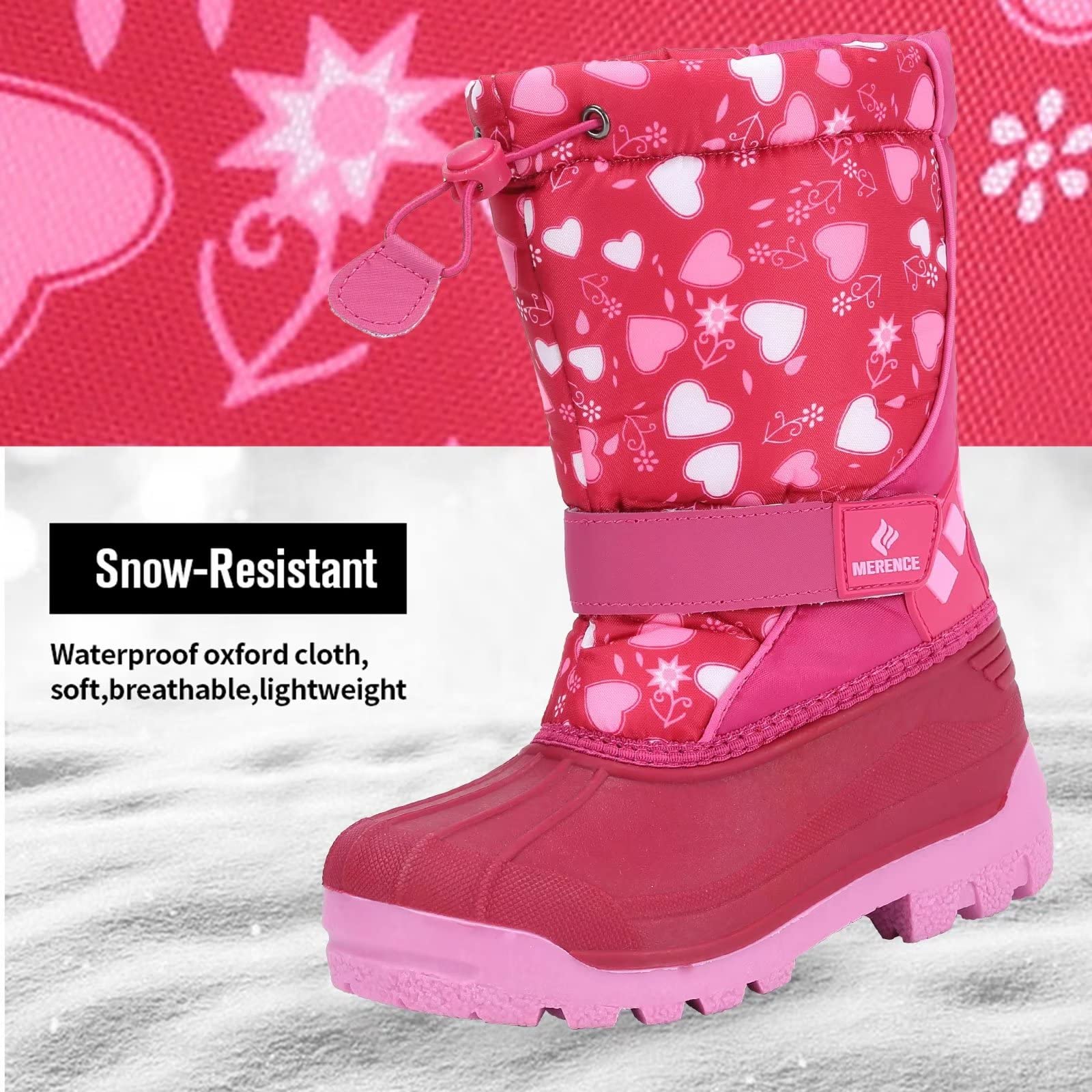 CIOR Kids Snow Boots for Boys Girls Toddler Winter Outdoor Boots Waterproof with Fur Lined(Toddler/Little Kids/Big Kid)