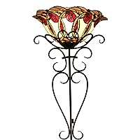 Warehouse of Tiffany WSCW23227/WF844 Nadal Stained Glass 28 Inch Tiffany-Style Wallchiere Lamp Flush Mount Wall Light, Brown