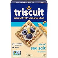 Triscuit Hint of Sea Salt Whole Grain Wheat Crackers, Vegan Crackers, 8.5 oz