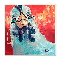 Stupell Industries Stylishly Appalled and Painterly Chicken Art, 12 x 12, Wall Plaque